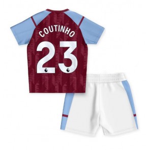 Aston Villa Philippe Coutinho #23 babykläder Hemmatröja barn 2023-24 Korta ärmar (+ Korta byxor)